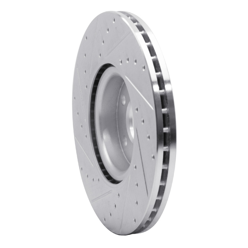 Volvo XC60 Brake Rotor (1) - Front Right - R1 Concepts - Drilled & Slotted - Silver - `16-`17